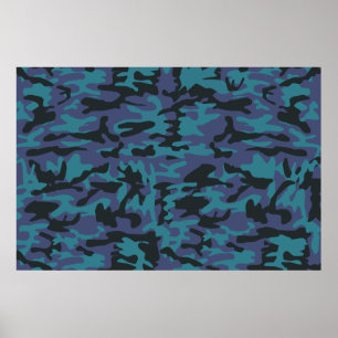 Blaue Camouflage Poster
