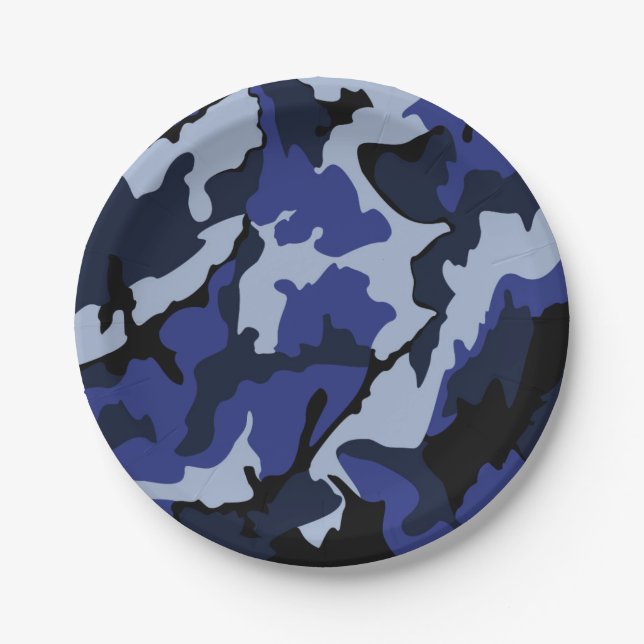 Blaue Camouflage, Teller für das 7-Zoll-Papier-Par (Vorderseite)