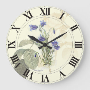 Blaue Campanula-Uhr Große Wanduhr