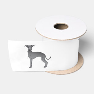 Blaue Cartoon-Hunde-Illustrationen eines Italienis Satinband