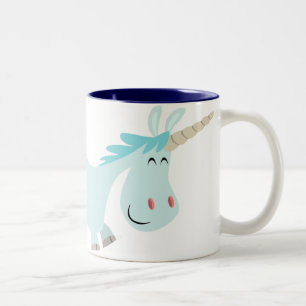 Blaue Cartoonunicorn-Tasse Zweifarbige Tasse