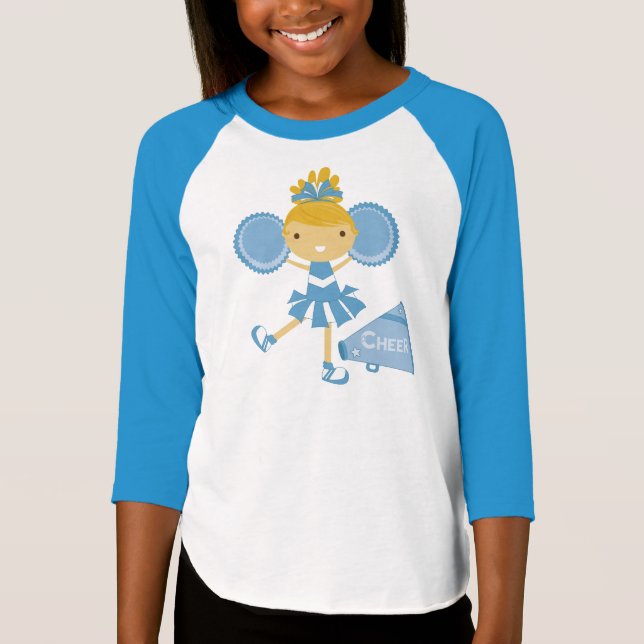 Blaue Cheerleader T-Shirt (Vorderseite)