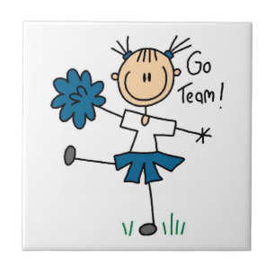Blaue Cheerleader T-Shirts und Geschenke für das T Fliese