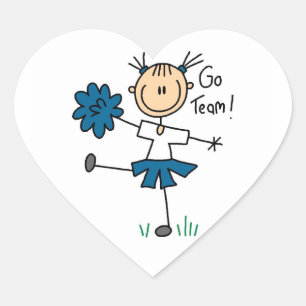 Blaue Cheerleader T-Shirts und Geschenke für das T Herz-Aufkleber