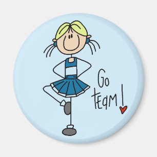 Blaue Cheerleader T-Shirts und Geschenke Magnet
