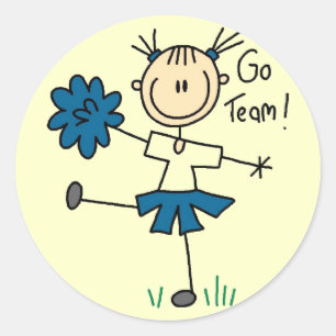 Blaue Cheerleading-Shirts und Geschenke für das Go Runder Aufkleber