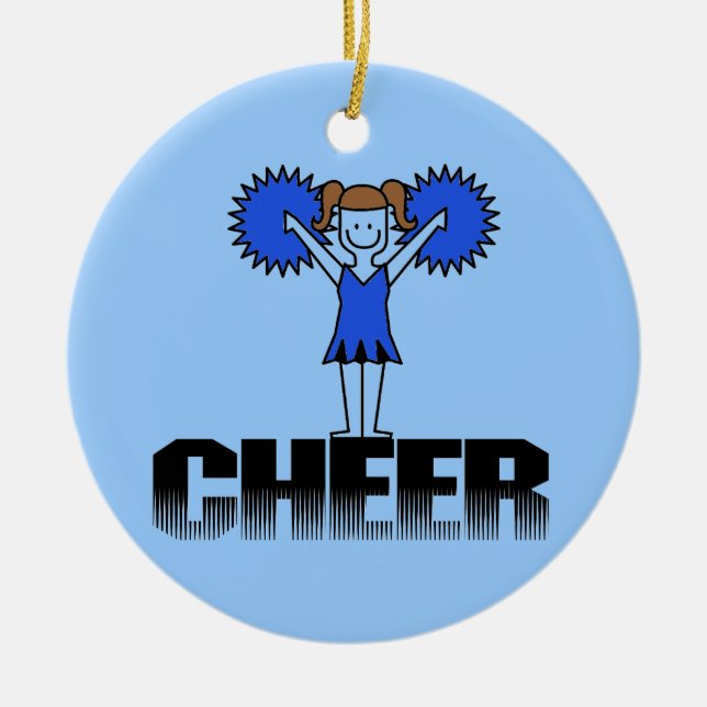 Blaue Cheerleading T - Shirts und Geschenke Keramik Ornament (Vorne)