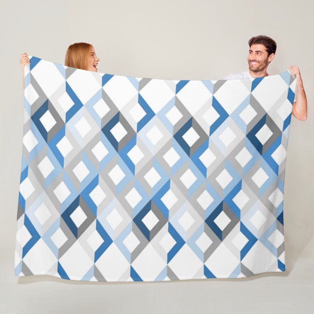 blaue Chevron-Decke Fleecedecke (Beispiel)