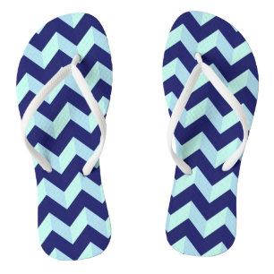 Blaue Chevron-Muster Flip Flops