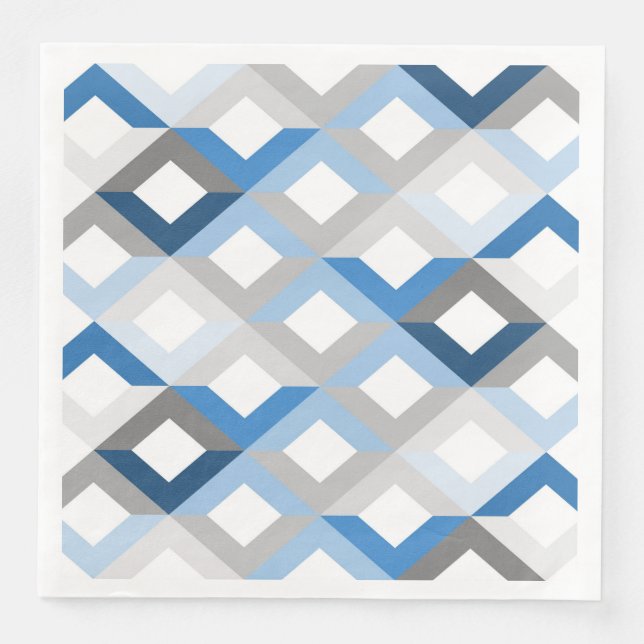 blaue Chevron-Papier Servietten (Vorderseite)