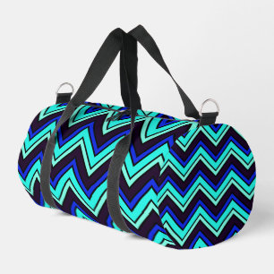 Blaue Chevron-Zickzack-Musterung Duffle Bag