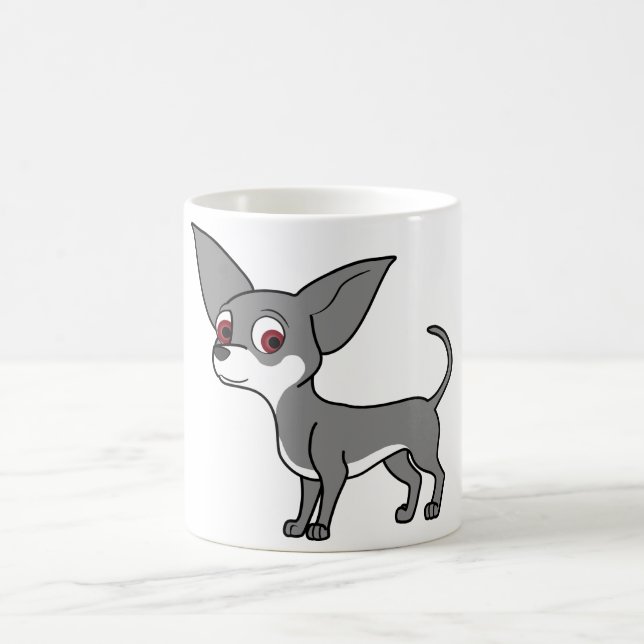 Blaue Chihuahua mit weißen Markierungen Tasse (Mittel)