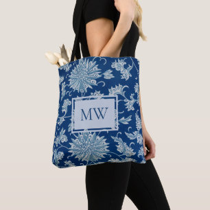 Blaue chinesische Blumen-Tasche mit individuellem 