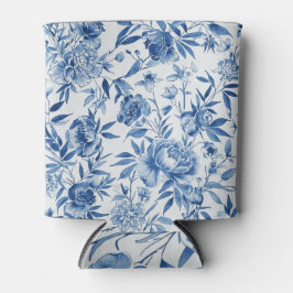 Blaue Chinoiserie-Aquarell-Blumen-Botanik Dosenkühler