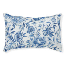 Blaue Chinoiserie-Aquarell-Blumen-Botanik