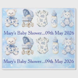 Blaue Chinoiserie-Babyparty-Geschenkpapier Geschenkpapier