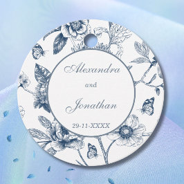 Blaue Chinoiserie Christliche Hochzeit Danke Geschenkanhänger