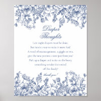 Blaue Chinoiserie-Flora-Windel-Gedanken-Baby-Party