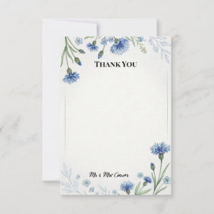 Blaue Chinoiserie-Gartenhochzeit-Dankeskarten Dankeskarte