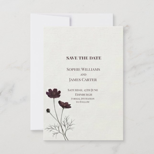 Blaue Chinoiserie-Gartenhochzeit - Heiratsdatum vo Save The Date (Vorderseite)