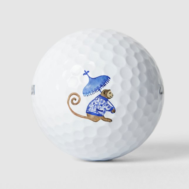 Blaue Chinoiserie Golfball (Vorderseite)