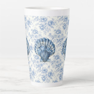 Blaue Chinoiserie-Schale Große Keramik-Latte-Mug Milchtasse