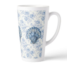 Blaue Chinoiserie-Schale Große Keramik-Latte-Mug