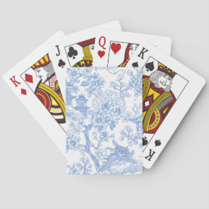 Blaue Chinoiserie-Toile-Drache-Kirschblüte Spielkarten