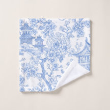 Blaue Chinoiserie-Toile-Drache Kirschblüte