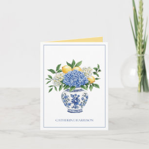 Blaue Chinoiserie Vase mit Hydrangeas