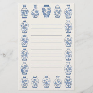 Blaue Chinoiserie-Vase Schreibwaren – Elegant lini Briefpapier