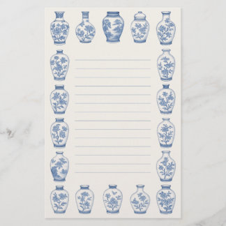 Blaue Chinoiserie-Vase Schreibwaren – Elegant lini Briefpapier