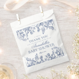 Blaue Chinoiserie Vintage-Blumen-Baby-Shower-Nachs Geschenktütchen