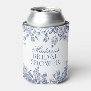 Blaue Chinoiserie Vintage Florale Hochzeitsdusche Dosenkühler