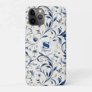 Blaue Chinoiserie-Wasserfarbe-Vine & Floral Case-Mate iPhone Hülle