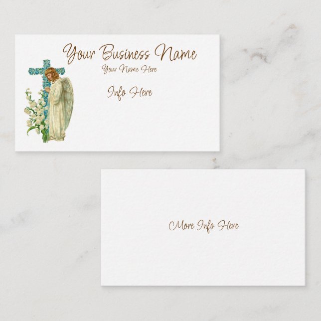 Blaue Christliche Cross Business Card Visitenkarte (Vorne/Hinten)