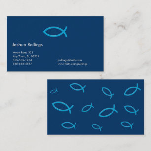 Blaue christliche Fische Visitenkarte