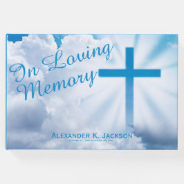 Blaue, Christliche, kreuzförmige Wolken im liebend Gästebuch