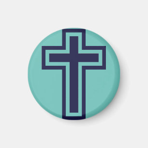 Blaue Christliche Kreuzung verschiedener Varianten Magnet