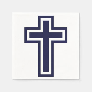 Blaue Christliche Kreuzung verschiedener Varianten Serviette