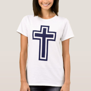 Blaue Christliche Kreuzung verschiedener Varianten T-Shirt