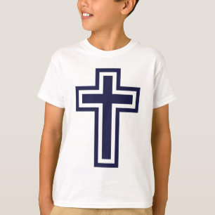 Blaue Christliche Kreuzung verschiedener Varianten T-Shirt