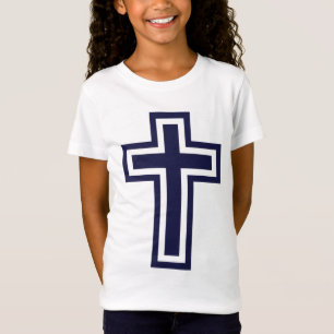 Blaue Christliche Kreuzung verschiedener Varianten T-Shirt