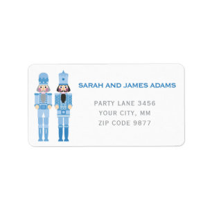 BLAUE CHRISTMAS NUTCRACKER ADRESSE STICKER ADRESSAUFKLEBER