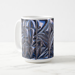Blaue Chrome-Geometrie Kaffeetasse