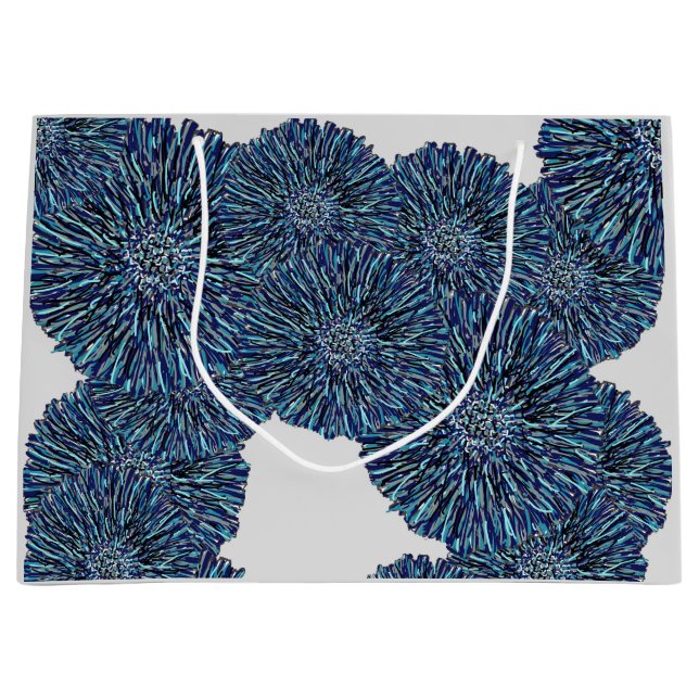 Blaue Chrysantheme Große Geschenktüte (Vorderseite)