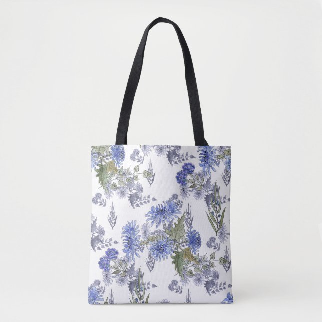 Blaue Chrysanthemen, Aquarellen (Vorderseite)