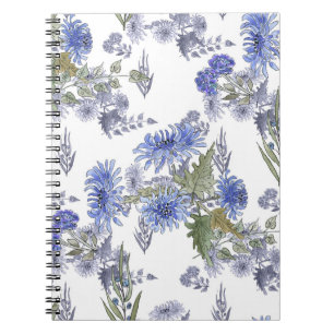 Blaue Chrysanthemen Notizblock