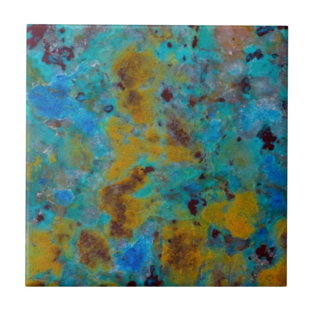 Blaue Chrysocolla-Jasper mit Flecken Fliese (Vorderseite)