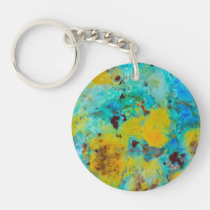 Blaue Chrysocolla-Jasper Schlüsselanhänger